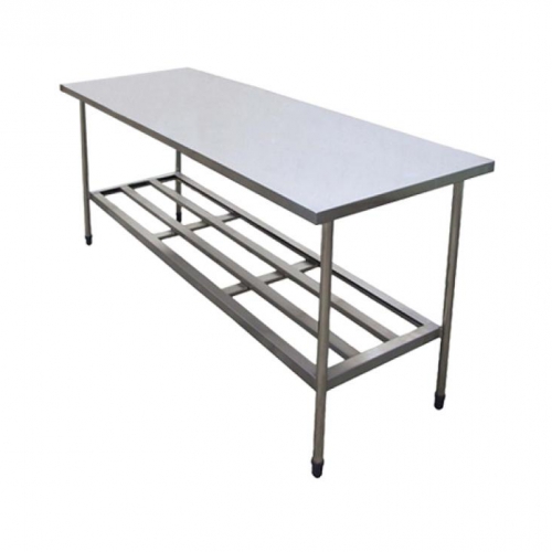 Mesa de Inox com Prateleira Gradeada 1,5 m