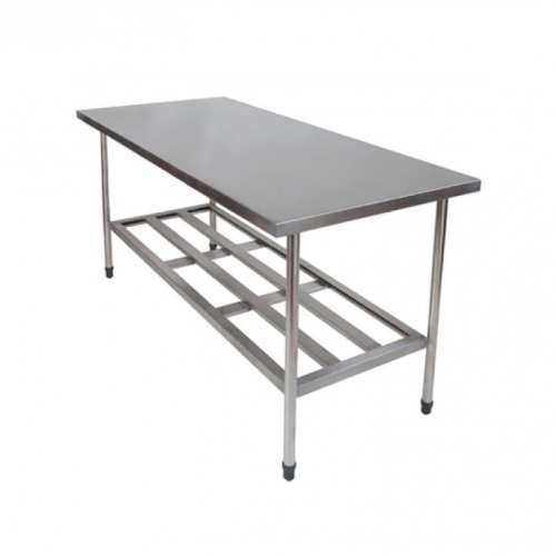 Mesa de Inox com Prateleira Gradeada 1,2 m